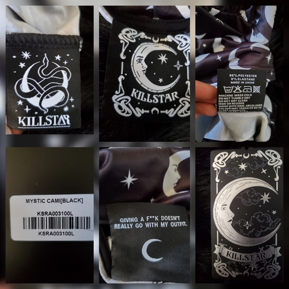 *NWT* Killstar "Mystic Cami" Black Sleep top - Picture 13 of 16